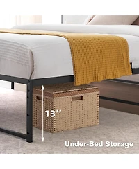 gaomon 14 Inch Metal Platform Bed Frame Heavy Duty Slats Storage No Box Spring Needed Easy Build Durable
