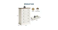 gaomon 5 Drawer Dresser for Bedroom, Tall Vertical Chest of Drawers