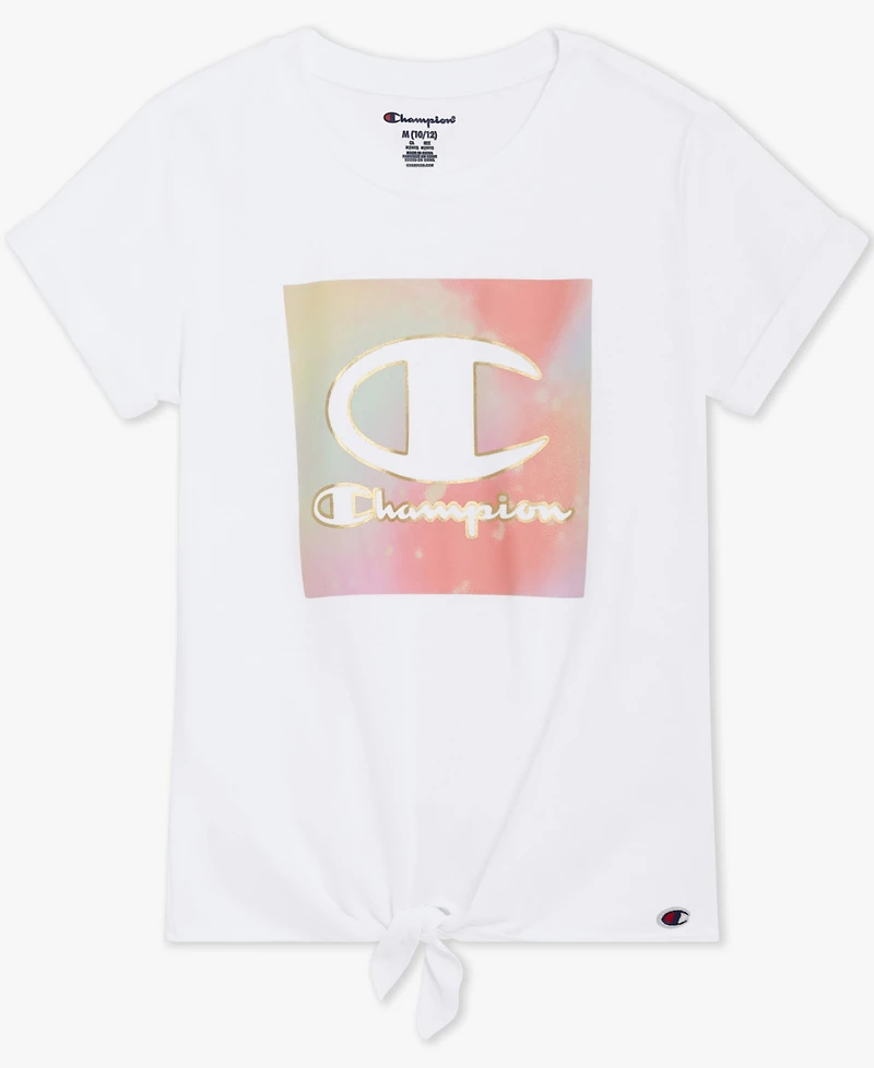 Champion Girls' 7-16 Tie-Front Crewneck T-Shirt
