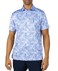 Tailorbyrd Men's Distressed Tropical Printed Performance Polo