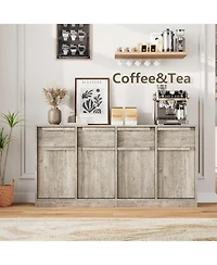 gaomon Sideboard Buffet Cabinet with 4 Drawers, Large Modern Coffee Bar Storage Cabinet