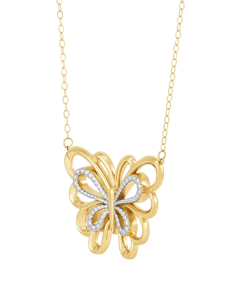 Macy's Butterfly Pendant Necklace in 22k Yellow Gold-Plated Sterling Silver