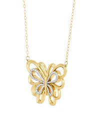Macy's Butterfly Pendant Necklace in 22k Yellow Gold-Plated Sterling Silver