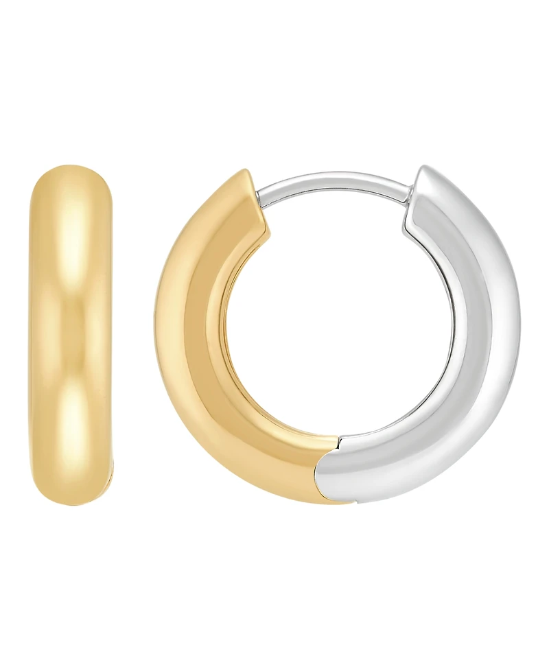 Macy's Reversible Hoop Earrings in 14k Yellow Gold-Plated Sterling Silver