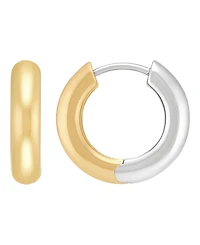 Macy's Reversible Hoop Earrings in 14k Yellow Gold-Plated Sterling Silver