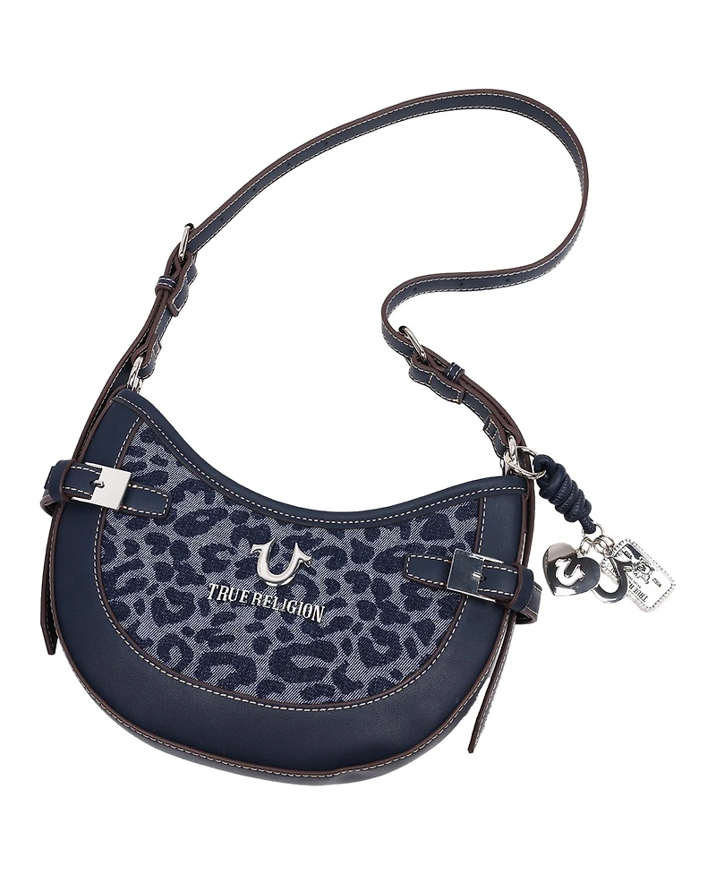 True Religion Blake Leopard Belted Hobo Bag