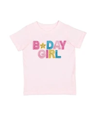 Sweet Wink Big Girls Birthday Rhinestone Patch Short Sleeve T-Shirt