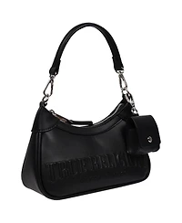 True Religion Women's Trapunto Logo Zip-Top Hobo