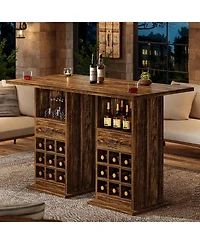 Tribesigns Square Bar Table, Home Bar Unit for Living Room, Kitchen