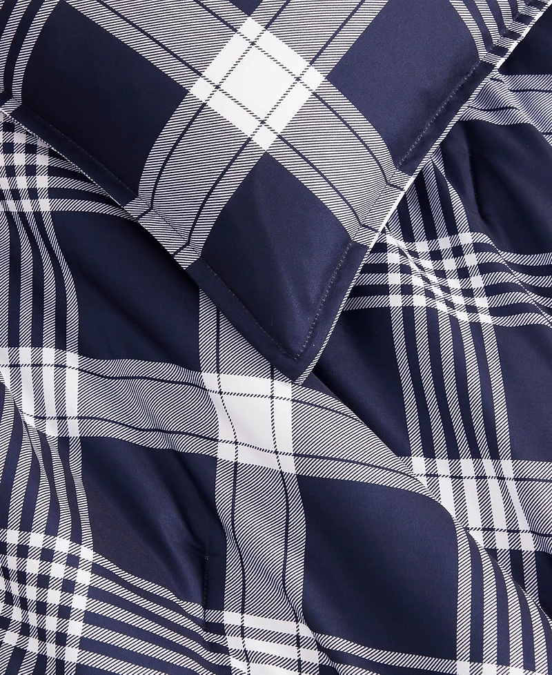 Tommy Hilfiger Huntingdon Plaid Washed Microfiber -Pc. Comforter Set