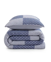 Tommy Hilfiger Ithaca Stargaze Patchwork Cotton Reversible 3-Pc. Quilt Set, King