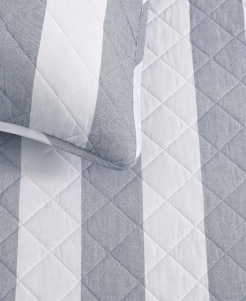Tommy Hilfiger Capri Stripe Cotton Reversible -Pc. Quilt Set