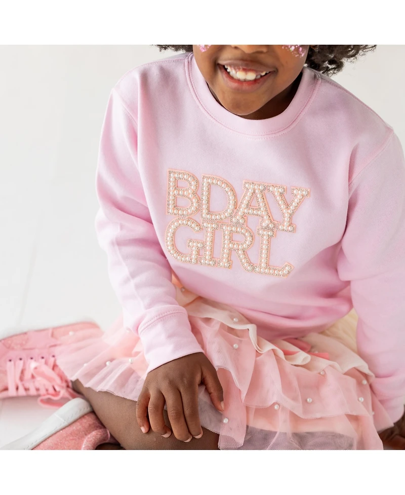 Sweet Wink Toddler Girls Pearl BDay Patch Sweatshirt