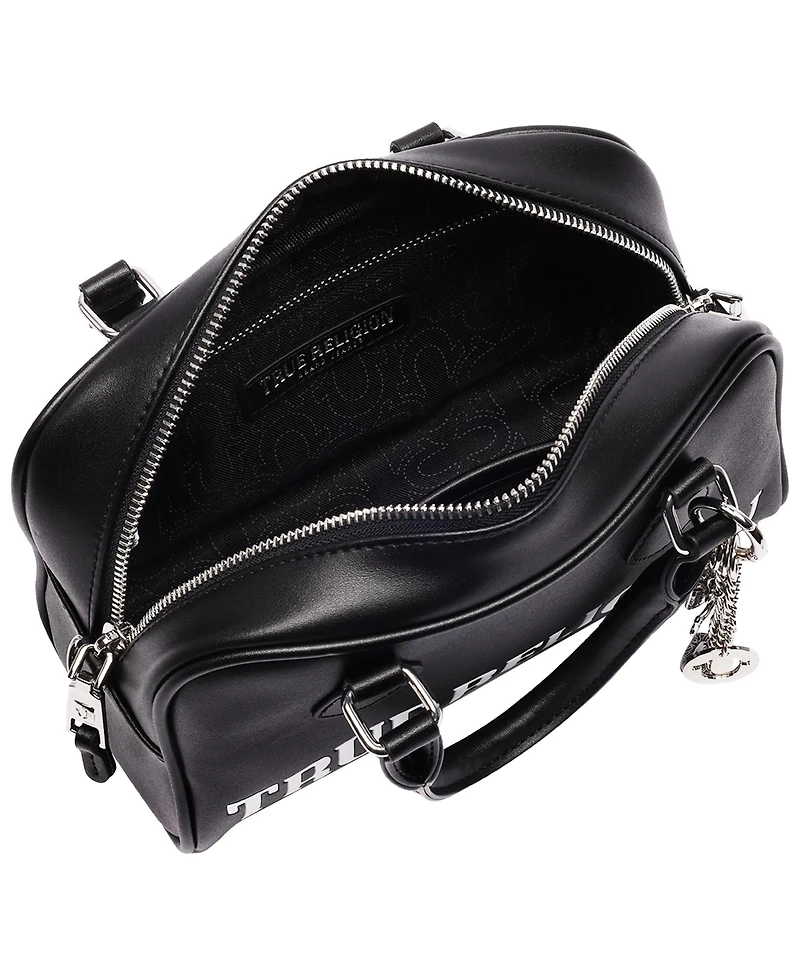 True Religion Bombe Logo Satchel with Charm