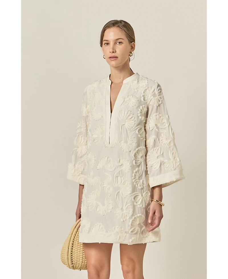 English Factory Oasis High Neck Lace Detailed Midi Dress