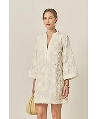 English Factory Oasis High Neck Lace Detailed Midi Dress