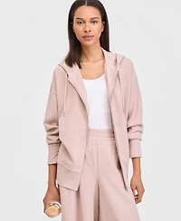 Id Ideology Women's Oversized Rib Slub Full-Zip Hoodie, Macy's Exclusive