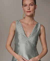 Donna Karan New York Women's A-Line Midi Dress with Hot Fix Detail