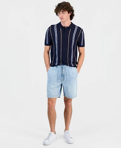 Guess Men's Carson Cotton-Blend Drawcord 8" Shorts