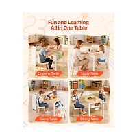 Slickblue Toddler Craft Table Set with 2 Chairs and Storage Shelves