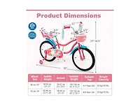 Hongge 18 Inch Girls Bike with Doll Seat and Training Wheels for 3-5 Years