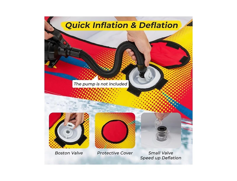 Hongge 1 or 2 Person Inflatable Towable Tube for Boating with Drainage