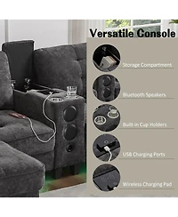 Streamdale Furniture Modern U-shaped Sectional Sofa with Storage Ottomans