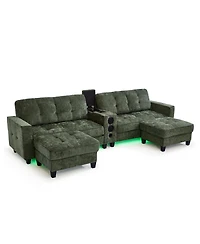 Streamdale Furniture Modern U-shaped Sectional Sofa with Storage Ottomans