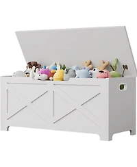 gaomon 39.4" Wooden Storage Chest, Storage Bench with Safety Hinges for Entryway & Living Room