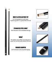 Gse Games & Sports Expert 58" 2-Piece Matte Fiberglass Graphite Composite Billiard Pool Cue Stick for Men/Women