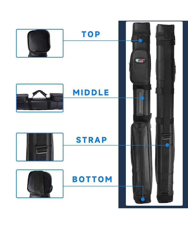 Gse Games & Sports Expert 2x2 Square Hard Billiard Pool Cue Stick Carrying Case, Case 