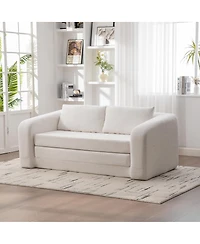 Streamdale Furniture 71" 2-in-1 Pull Out Foldable Loveseat Sofa Bed with Pillows, Convertible Sleeper Couch