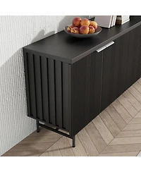 logicfox 68 inch Modern Scandinavian Alcove Door Kitchen Storage Sideboard Buffet Cabinet Console