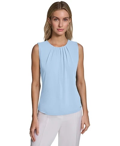 Calvin Klein Women's Pleated Crew Neck Cami Top