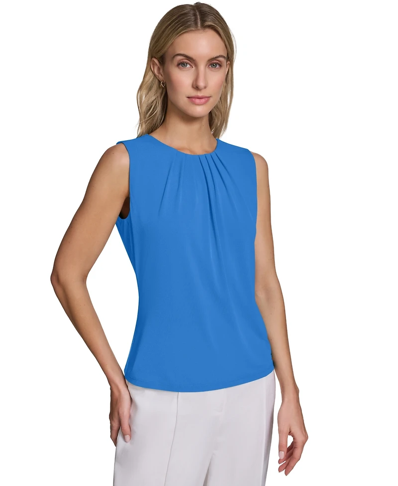 Calvin Klein Women's Pleated Crew Neck Cami Top