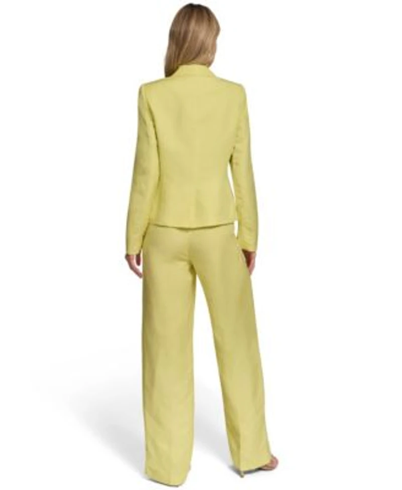 Calvin Klein Womens Two Button Notch Lapel Blazer Mid Rise Wide Leg Pants