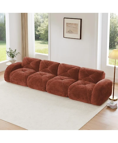 Streamdale Furniture Soft Velvet Boneless Sofa, Tufted, Ergonomic, No Assembly.