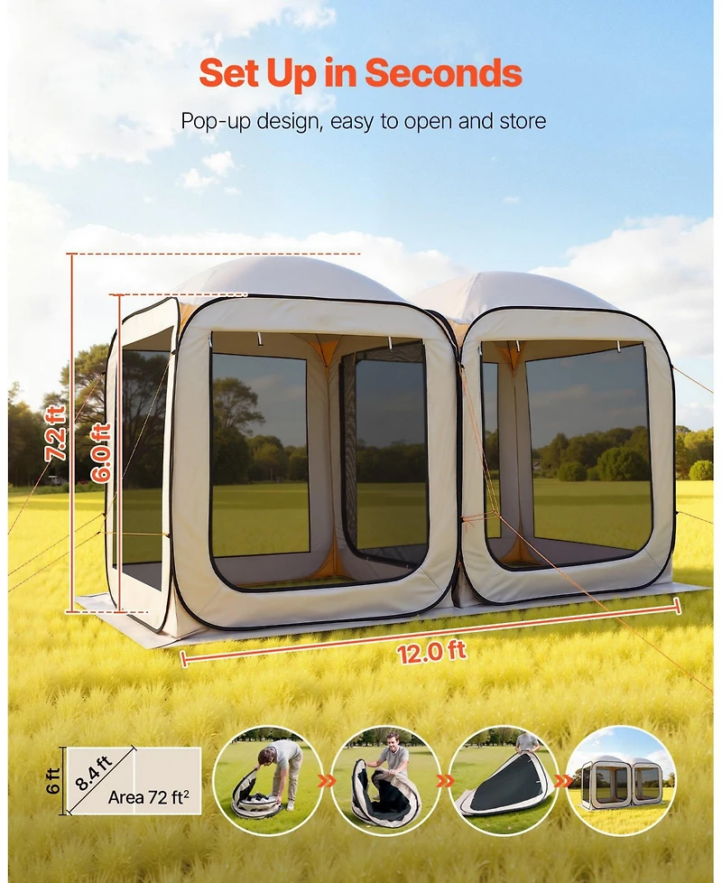 Mecale Pop-Up Screen House Tent with Carry Bag