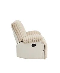 Streamdale Furniture Manual Reclining Loveseat, Faux Fur Recliner Sofa with Hidden Cup Holders