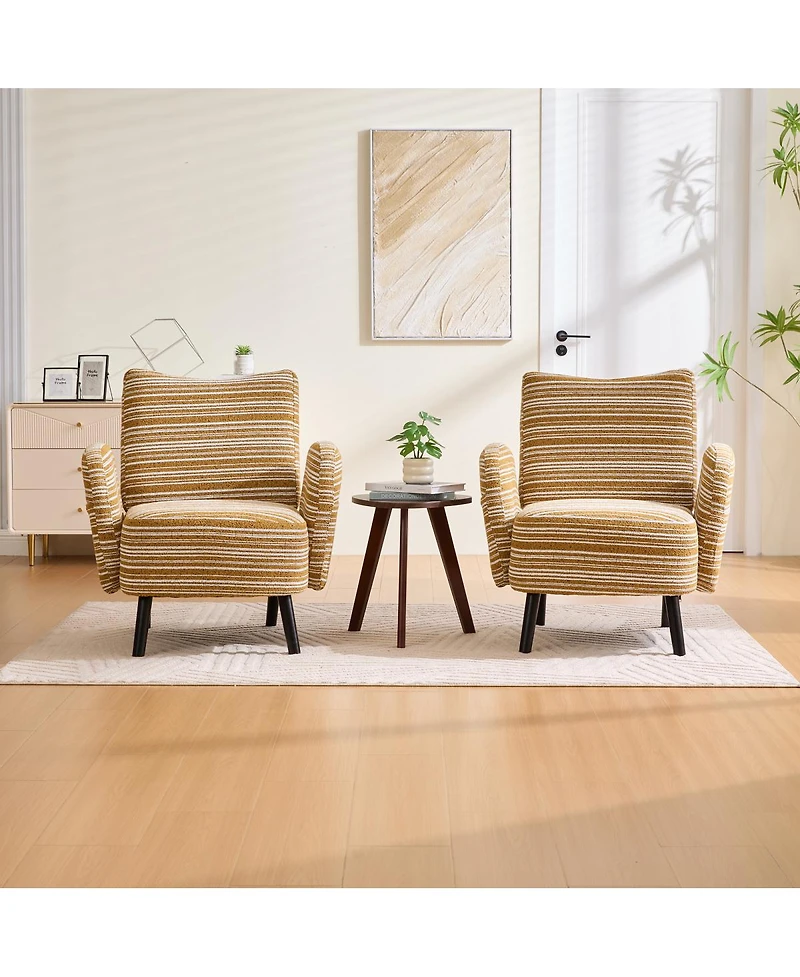 Streamdale Furniture Modern armchair with sanded fabric, side pocket, solid wood legs