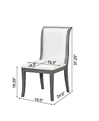 Streamdale Furniture Oak Gray Upholstered Dining Chairs (Set of 2) - Traditional Elegant Fabric Side Chairs.