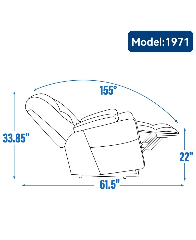 Streamdale Furniture Power Lift Recliner Chair with Massage, Heat, Usb Ports, Khaki