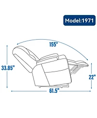 Streamdale Furniture Power Lift Recliner Chair with Massage, Heat, Usb Ports, Khaki