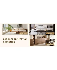 Streamdale Furniture 4-pack White Pu dining chairs, ergonomic buckle backrest, 35"H