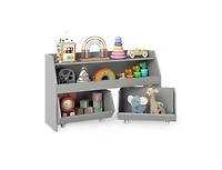 Slickblue Wooden Kids Bookcase and Toy Organizer with 2 Drawers