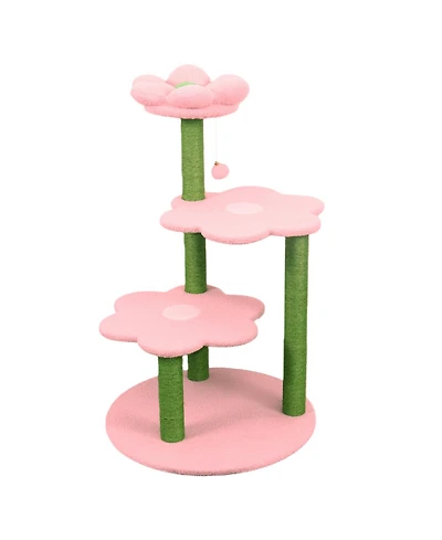 Aostirmotor Multi-Level Cat Tree with Removable Perch & Scratching Posts – Includes Hanging Toy