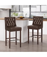 Streamdale Furniture Streamdale 30.5" Pu Upholstery Bar Stool w/Back & Metal Footrest
