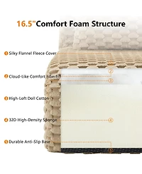 Streamdale Furniture Modern L-Shaped Flannelette Sectional Sofa with Movable Ottoman