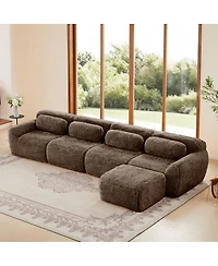 Streamdale Furniture L-shaped Plush Modular Sectional Sofa, 32D High Density Sponge, Free Combination, No Assembly
