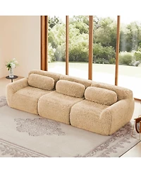 Streamdale Furniture Soft And Fluffy 114" Modular Sectional Sofa with Ottoman